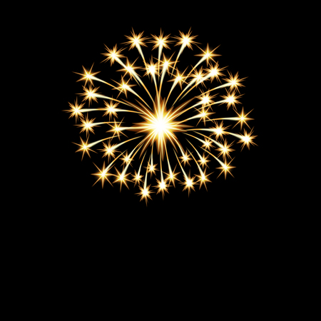 Festive golden bright fireworks vectorのイラスト素材