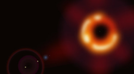 Black hole, total eclipse, abstract image. Vector illustration