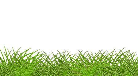 Image of green realistic grass. Profile view. Lawn. Vector illustrationのイラスト素材