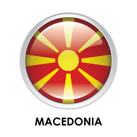 Round flag of Macedoniaの写真素材
