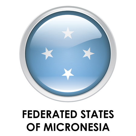 Round flag of Federated States of Micronesiaの写真素材