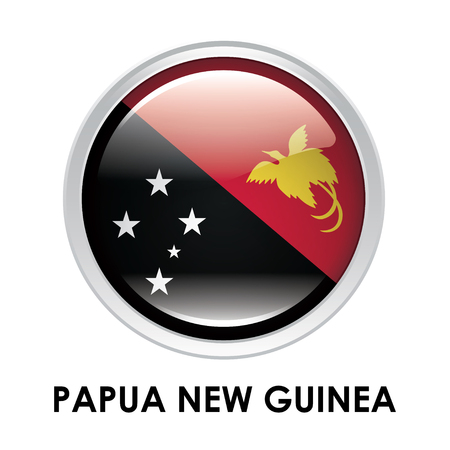 Round flag of Papua New Guineaの写真素材