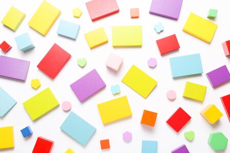 Colorful cubes for kids on white backgroundの写真素材