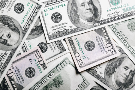 Money background from dollars usa, close up