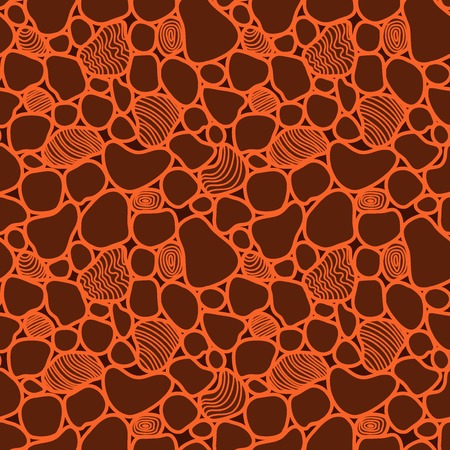 Vector colored seamless abstract pattern with tiles in different irregular shapesのイラスト素材