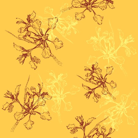 floral vintage seamless pattern with beautiful tropic flowersのイラスト素材