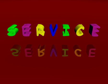 3d illustration looks service wiht many colors.