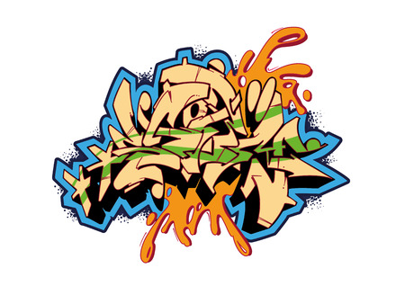 Graffiti vector sketch design, word STORM. This is my illustration.のイラスト素材