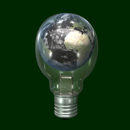 Intelligent Energy and Ecology Concept, rendered on green background.