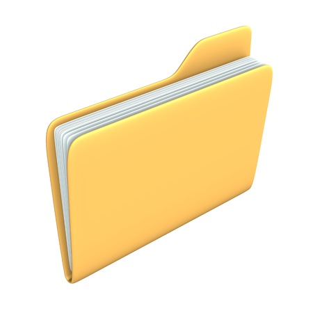 Yellow pc folder on the white background.の写真素材