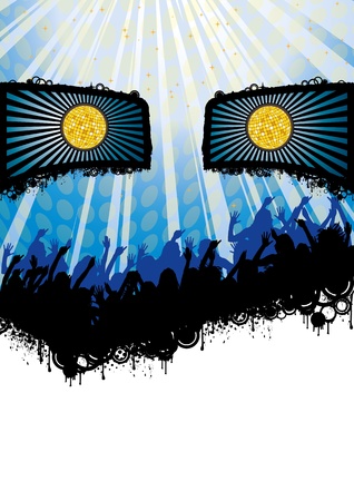 Flyer party design with blue and black colors and party people のイラスト素材