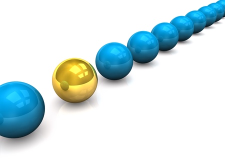 Scheme of the blue and gold spheres.の写真素材