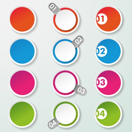 Four options paper circle labels  のイラスト素材