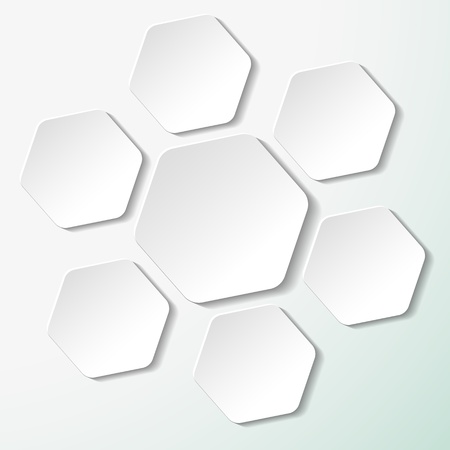 White paper hexagon labels のイラスト素材