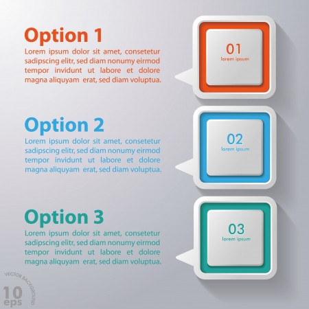 Three colorful speech bubbles on the grey backgroundのイラスト素材