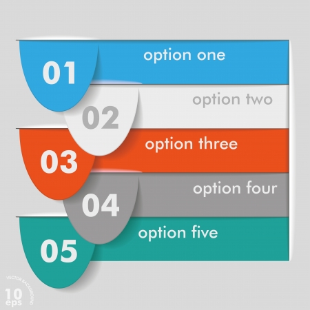 Five options template on the grey background  vector file のイラスト素材