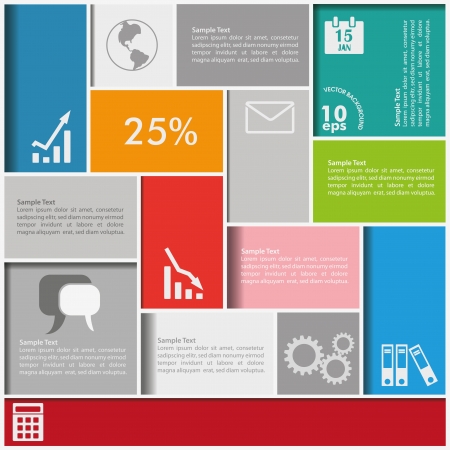 Infographic background with colorful squares vector file のイラスト素材