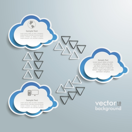 Infographic with cloud computing on the grey background のイラスト素材