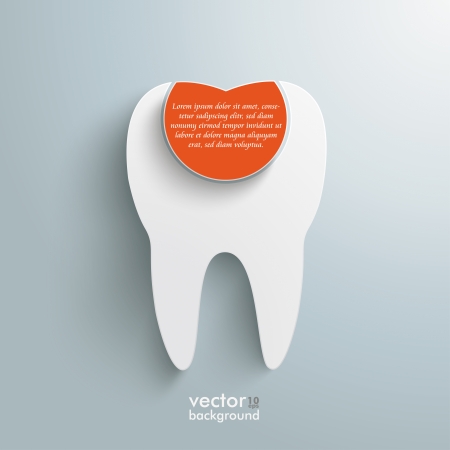 Infographic with white tooth and orange filling on the grey background. Eps 10 vector file.のイラスト素材