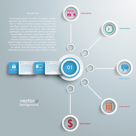 Infographic design white circles on the grey background. Eps 10 vector file.のイラスト素材