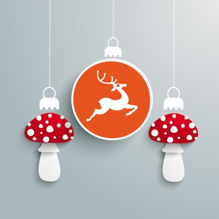 Fly agaric on the grey background. Eps 10 vector file.のイラスト素材