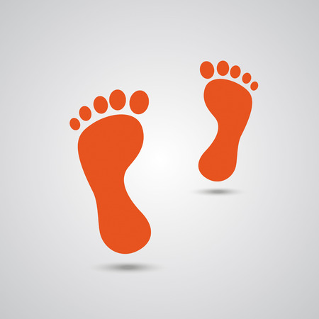 Black footprints on the white background. Eps 10 vector file.のイラスト素材