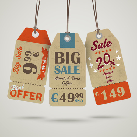 Infographic with price sticker the grey background.のイラスト素材