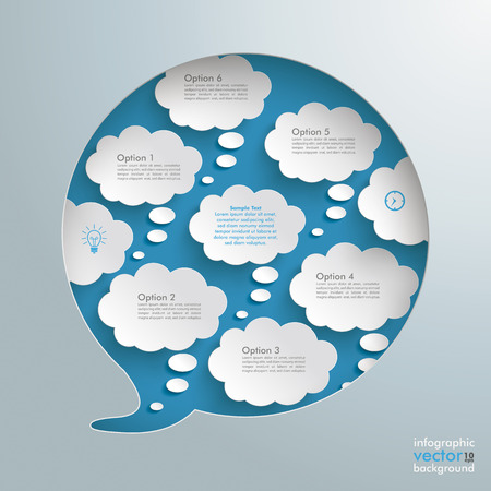 Thought bubbles on the grey background. のイラスト素材