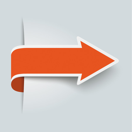 Big orange arrow on the grey background. のイラスト素材