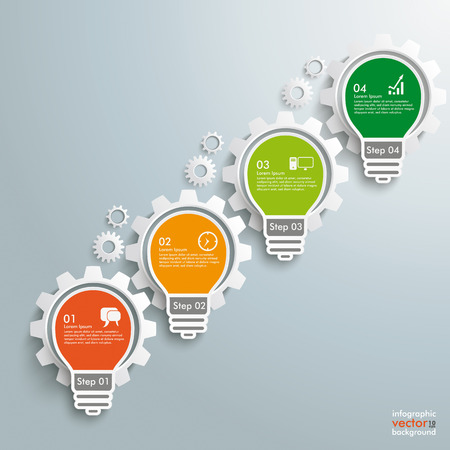 Infographic design with bulb on the grey background.のイラスト素材