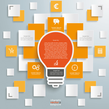 Infographic design with bulb on the grey background. のイラスト素材