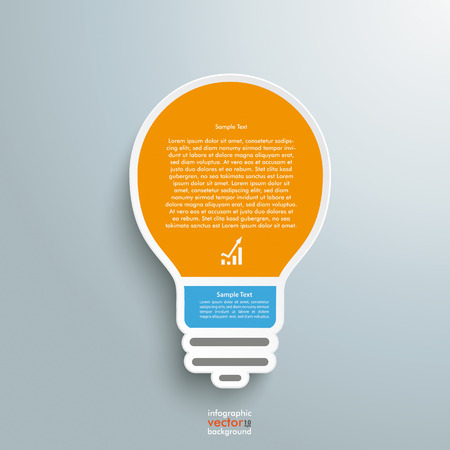 Infographic design with bulb on the grey background. のイラスト素材