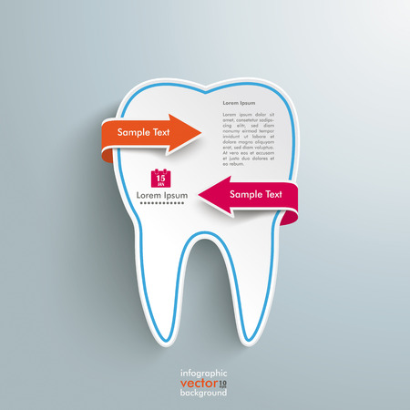Tooth with rectangles on the grey background. のイラスト素材