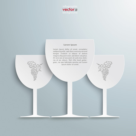 White wineglass on the grey background.のイラスト素材