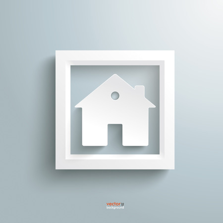 Template rectangle design with white house on the grey background.のイラスト素材