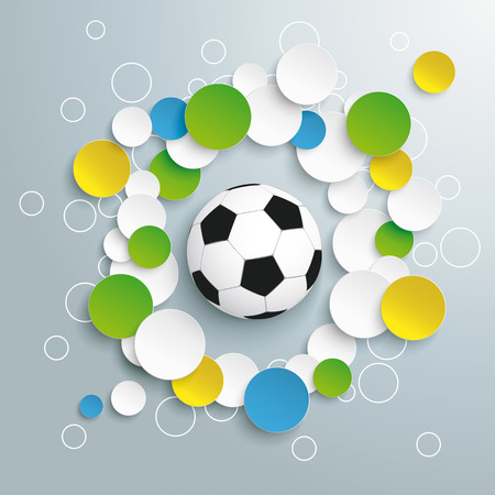 Football with circles on the grey background. のイラスト素材