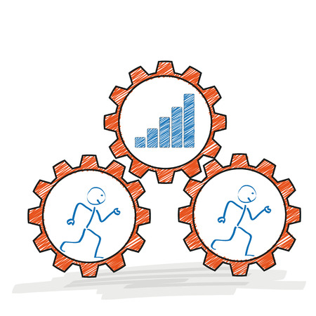 Stickman with football and german flag on the white background. のイラスト素材