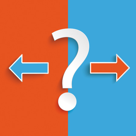 Question mark exclamation mark on the blue and orange background. Eps 10 vector file.のイラスト素材