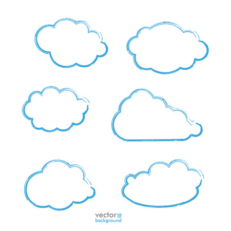 Clouds set on the grey background. Eps 10 vector file.のイラスト素材
