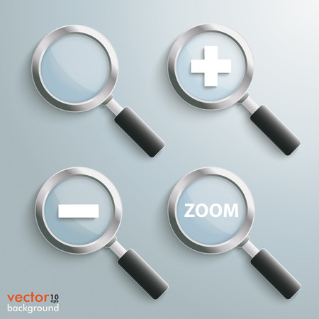 4 Loupes on the grey background. のイラスト素材