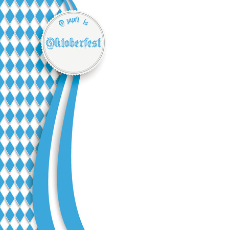 Oktoberfest design on the white background. German text "O´zapft is" and "Oktoberfest", translate "on tap" and "Oktoberfest". のイラスト素材