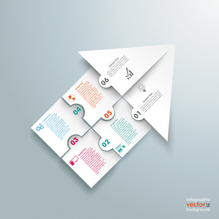 Infographic with rectangle puzzle pieces on the grey background.のイラスト素材