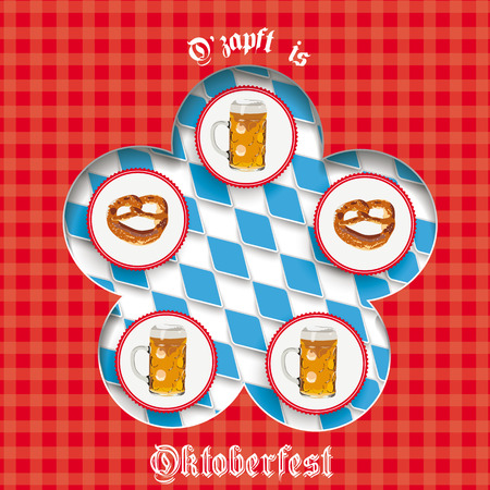 Flyer design with bavarian national colors on the white background.のイラスト素材