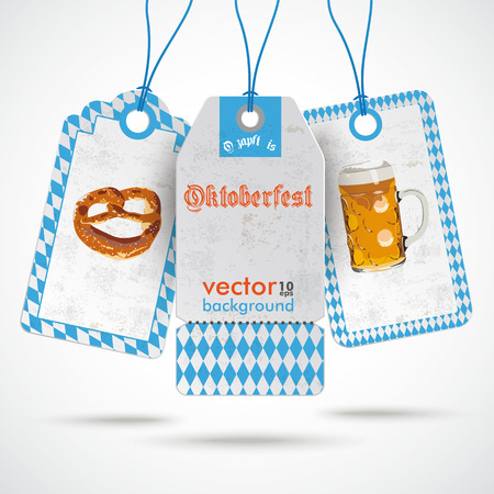 Oktoberfest price sticker on the white background. German text "O´zapft is" and "Oktoberfest", translate "on tap" and "Oktoberfest".のイラスト素材