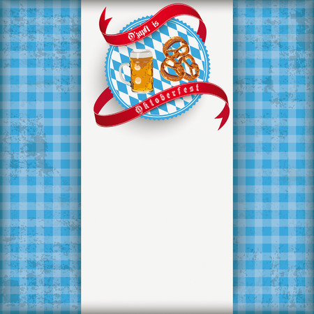 Oktoberfest design on the white background with German text "O´zapft is" and "Oktoberfest", translate "on tap" and "Oktoberfest"のイラスト素材
