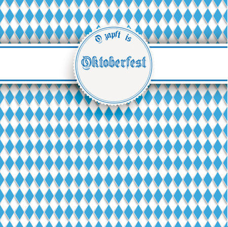 Oktoberfest design on the white background. German text "OÂ´zapft is" and "Oktoberfest", translate "on tap" and "Oktoberfest". Eps 10 vector file.のイラスト素材