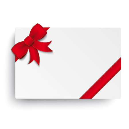 Red ribbon on the white background. Eps 10 vector file.のイラスト素材