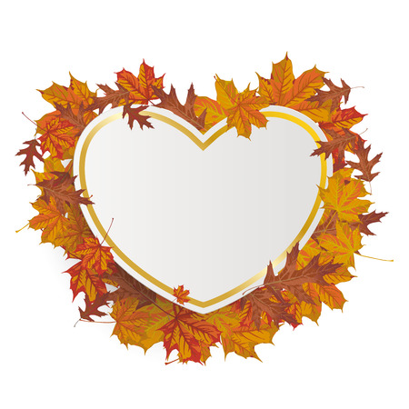 Paper board with foliage on the white background.  のイラスト素材