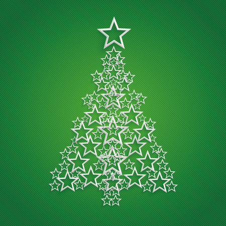 Christmas tree on the green background.のイラスト素材