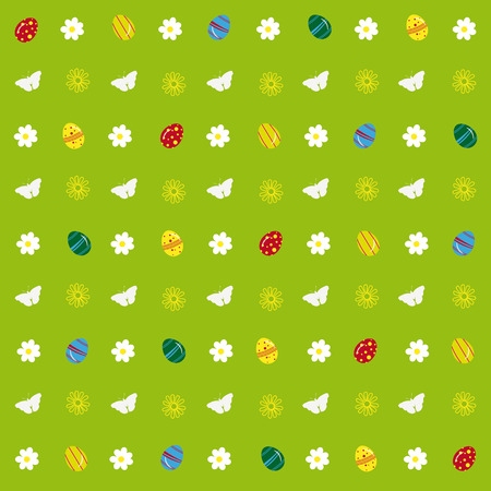 Easter patterns on the green background. Eps 10 vector file.のイラスト素材